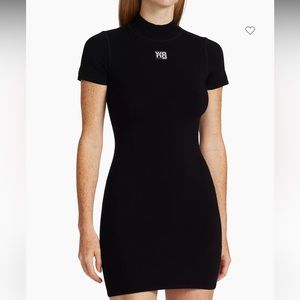 Alexander wang mock neck tee dress in bodycon knit
